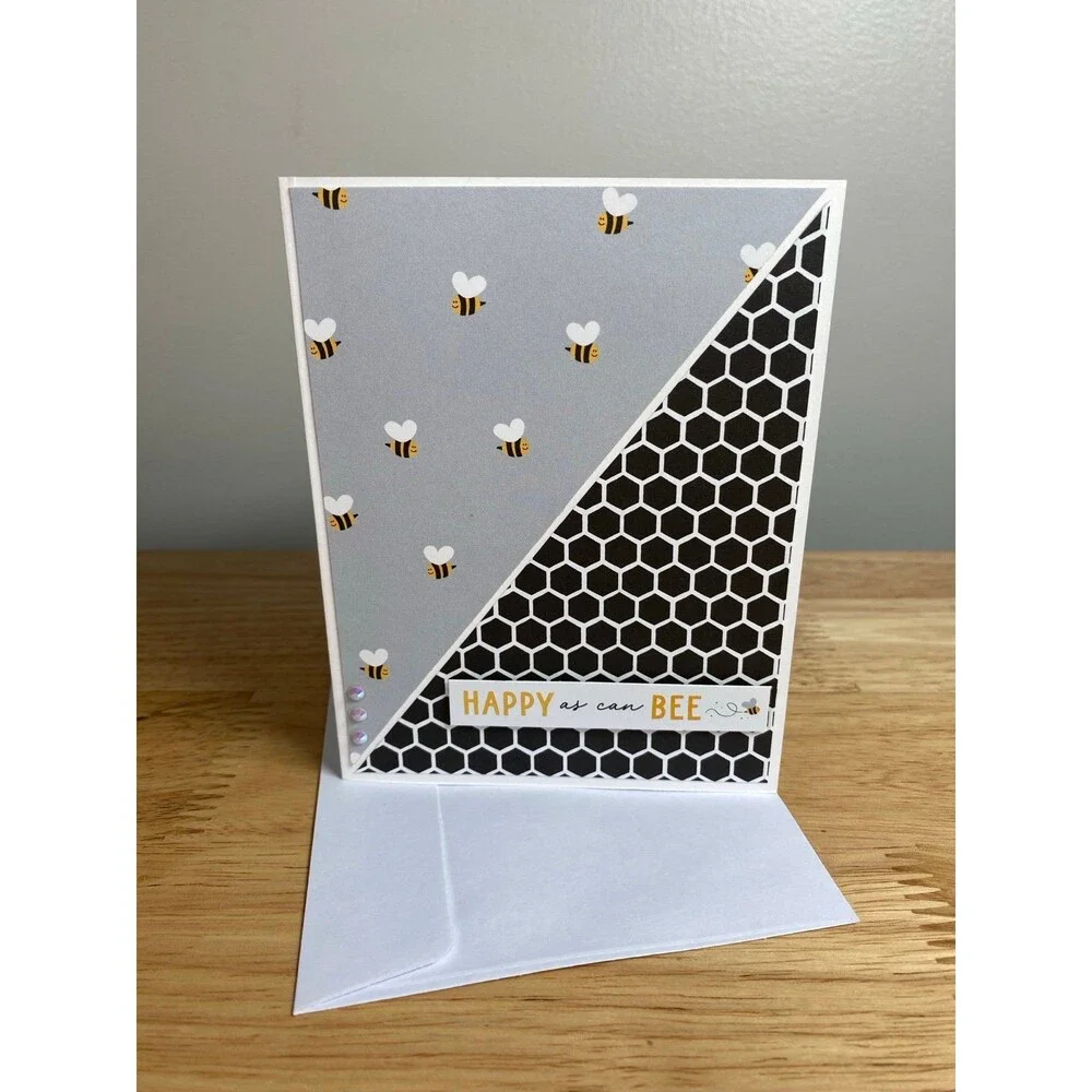 Bee Greeting Card - Handmade A2 Card – All Occasion Blank Card